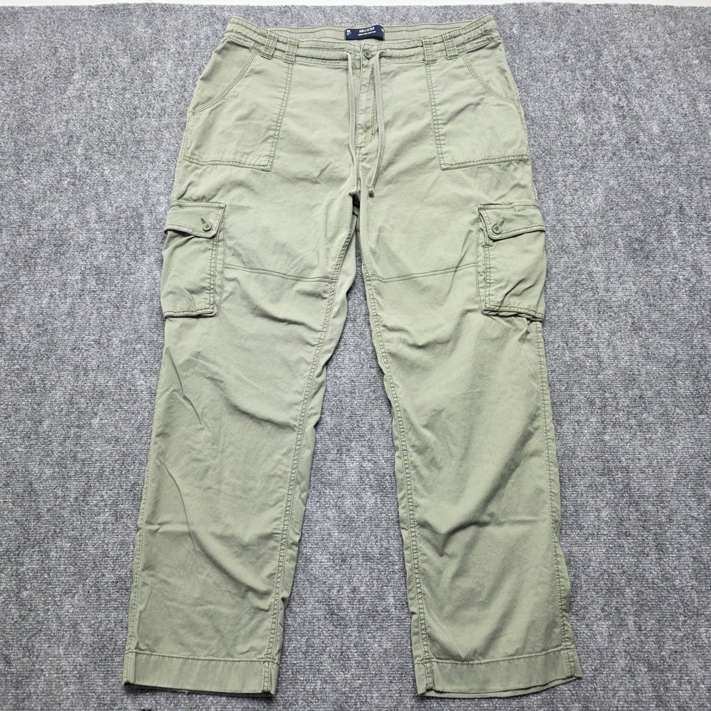 Hollister Ultra High-Rise Dad Cargo Pants Women's 18L W34L Olive Green Utility